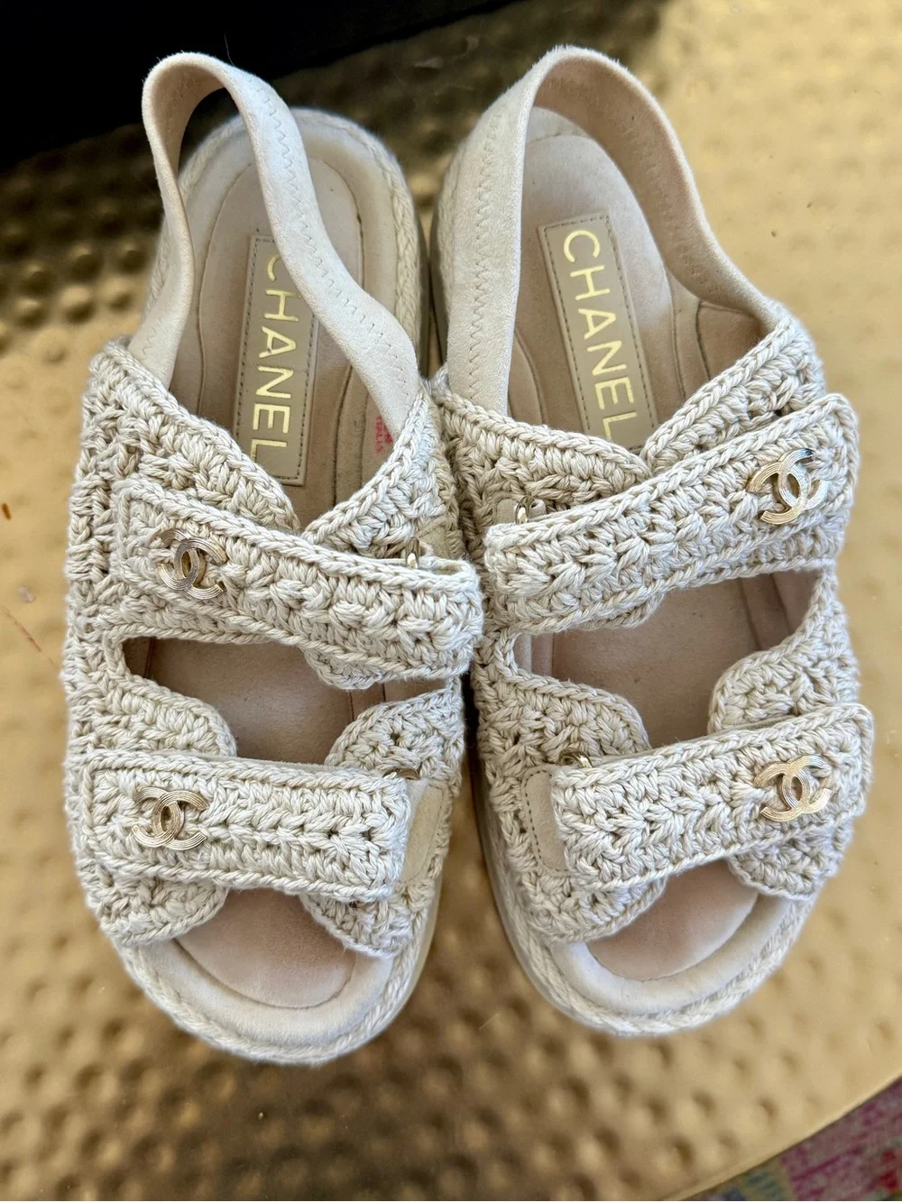 CHANEL SS25 l Crochet Dad Sandals l 38 l GHW